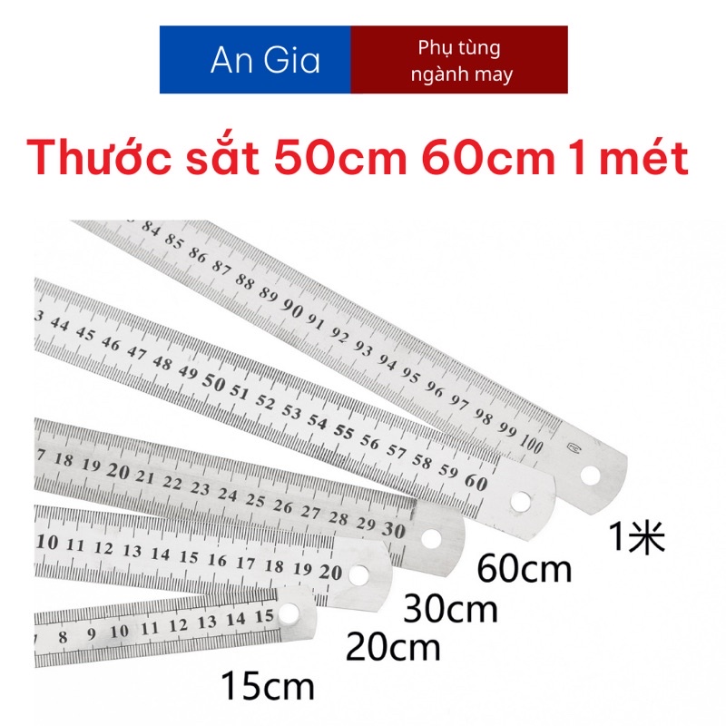 Thước sắt 50cm 60cm 1 mét và inh đẹp