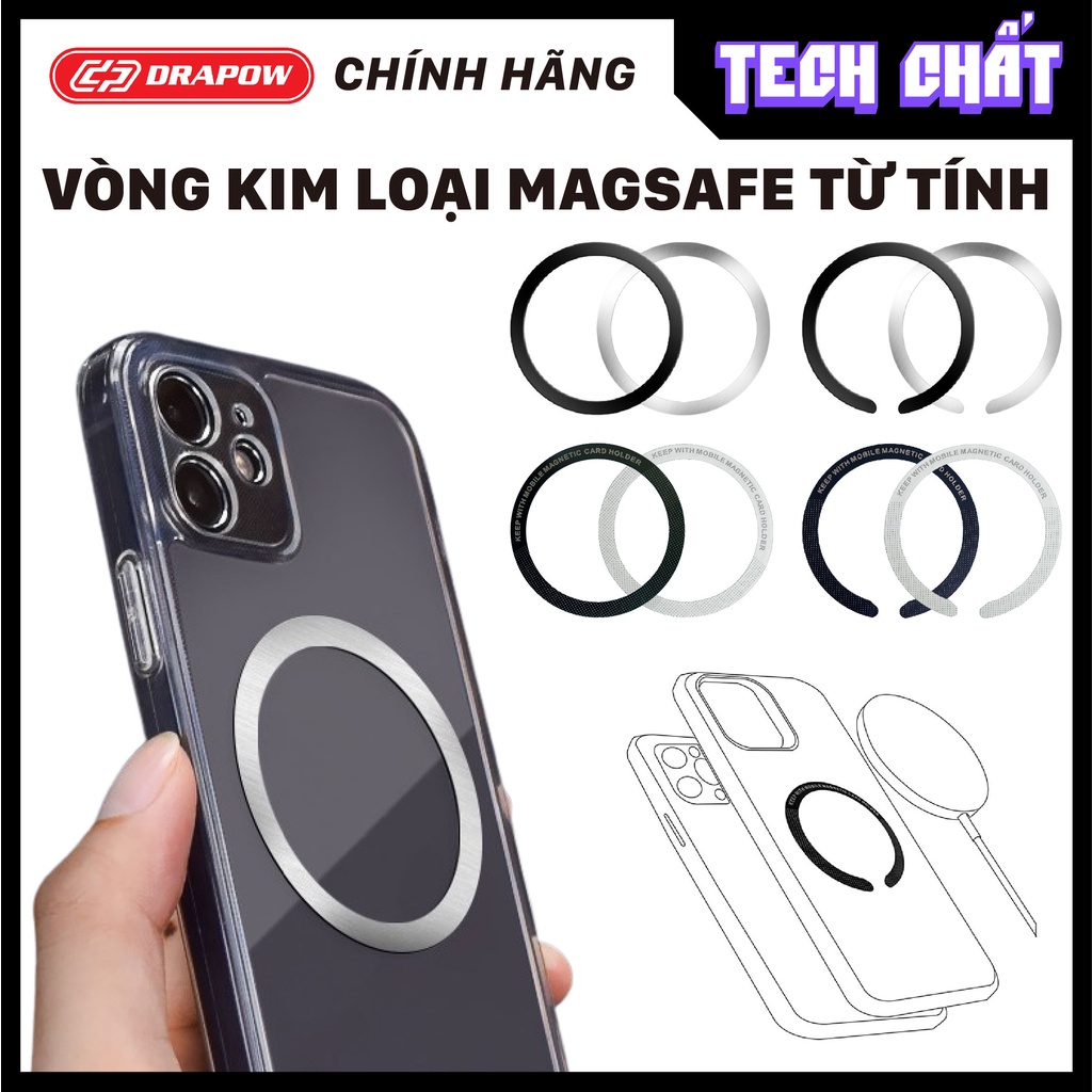 Vòng kim loại siêu mỏng hít nam châm cực mạnh từ tính cho mọi smartphone Sạc Điện Thoại Thông Minh Không Dây