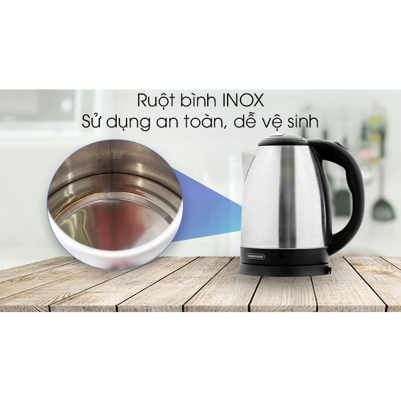Ấm Siêu Tốc Inox - Bình Đun Siêu Tốc 1.8L Chính Hãng