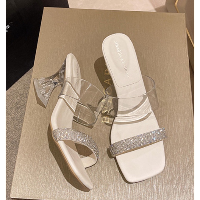 Guốc lê nữ Dazzling Shoes quai ngang trong gót độc lạ 5 phân thời trang - DA803