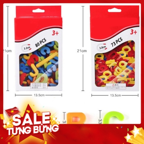 Bộ 80 miếng dán nam châm ZHAN QI TOYS hình chữ cái và số abc 123 bằng nhựa cho bé