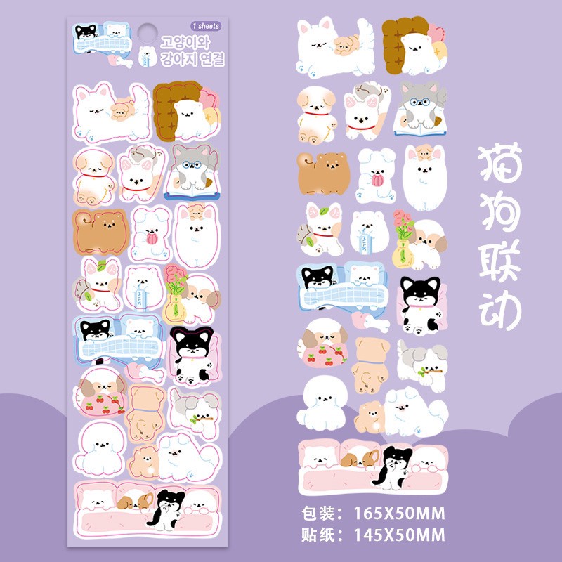 Sticker Dán Gấu Thỏ Phong Cách Hàn Quốc Trang Trí Laptop, Sách Vở Học Tập