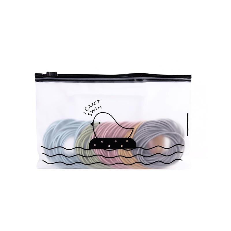 Set 50 Dây Chun Buộc Tóc Trơn Dựng Túi Zip Mix Màu