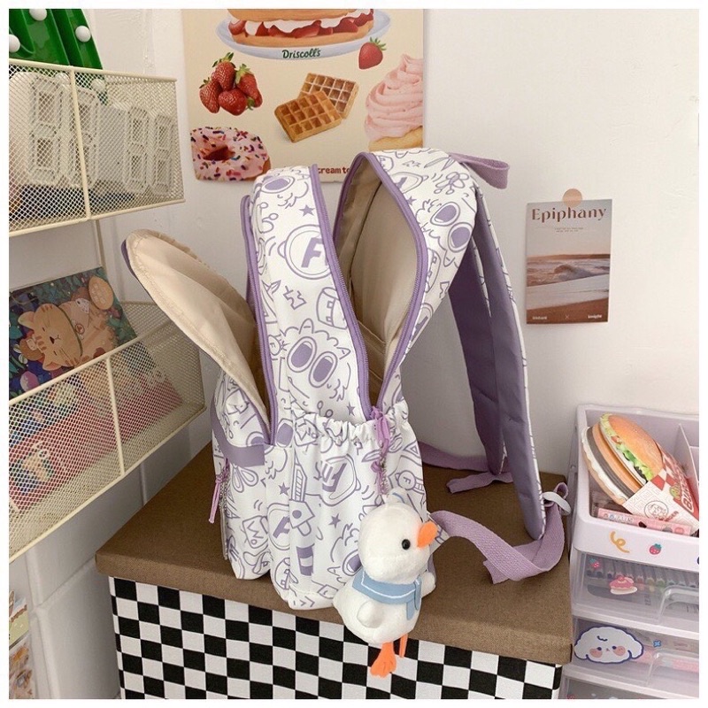 Balo Quảng Châu Kashichun Hoạ Tiết Dễ Thương Chất Vải Chống Thấm Balo Nữ Đi Học Thời Trang Ulzzang