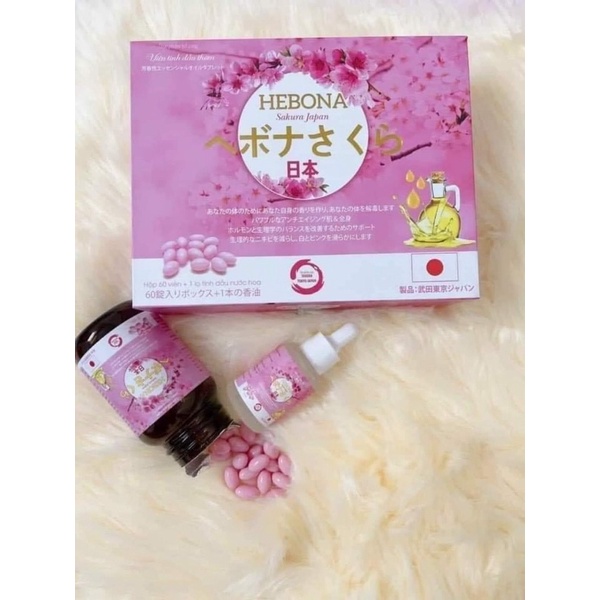 Combo Viên uống thơm cơ thể hebona +tinh dầu hoa anh thảo