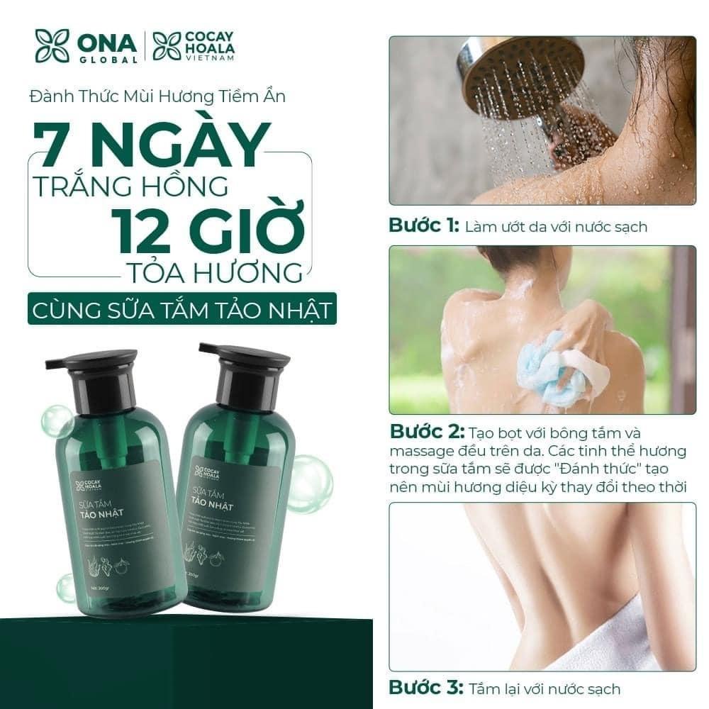Sữa tắm Tảo Nhật COCAYHOALA hương nước hoa - dưỡng trắng da - trong lượng 300gr