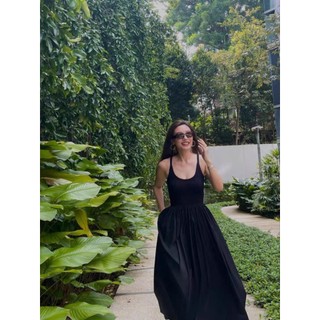 Váy maxi màu đen dáng dài cực trendy - MS036 (Có ảnh thật)