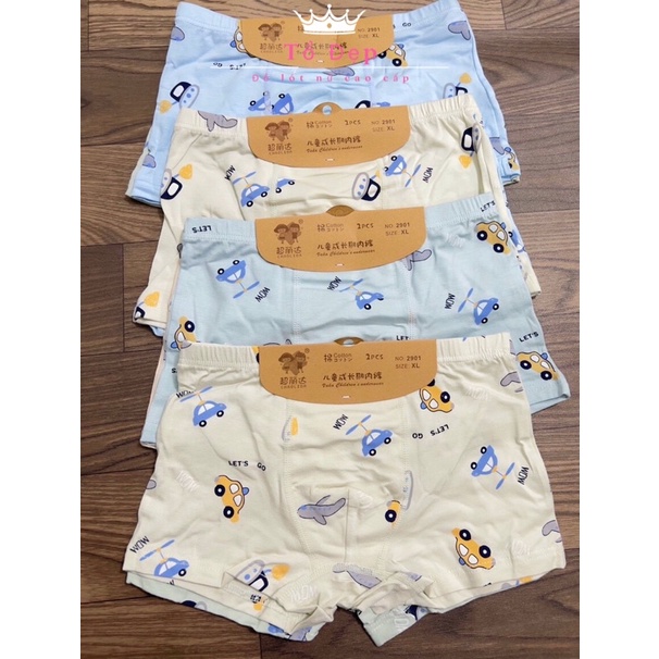 Set 4 quần lót cho bé trai chất liệu mềm mịn thấm hút mồ hôi hàng loại 1 đủ size 8-36kg