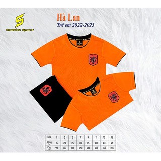 ÁO BÓNG ĐÁ TRẺ EM [ĐỘI TUYỂN HÀ LAN 2020] THUN LẠNH CAO CẤP