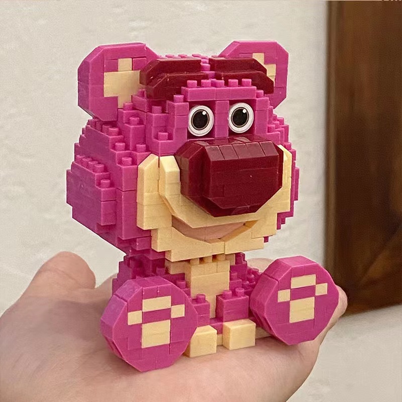 Bộ Đồ Chơi Lắp Ráp Hình Chú Gấu Dâu Tây 3D Dễ Thương