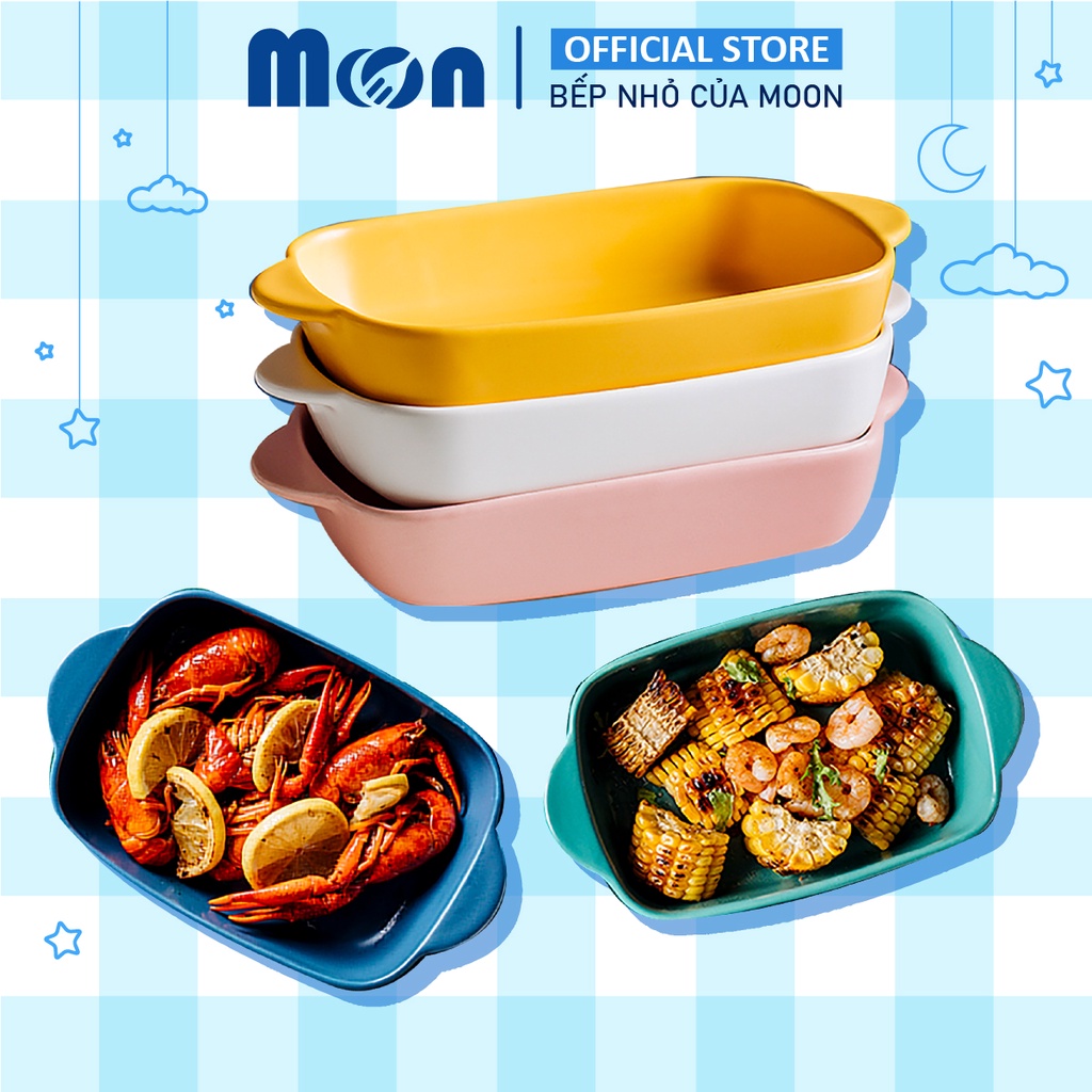 Thố sứ, khay sứ trang trí đựng thức ăn, trái cây, có tay cầm, thiết kế một màu đơn giản, sang trọng