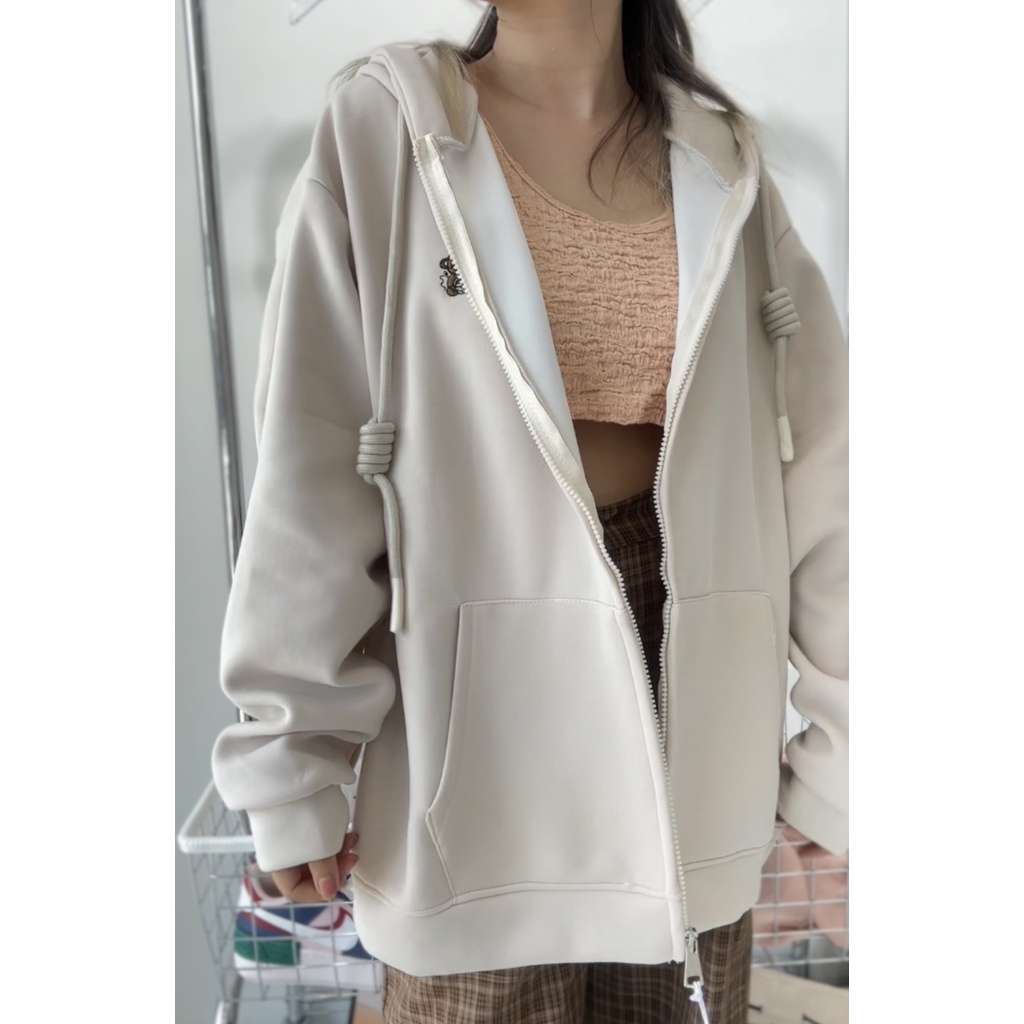 Khoác nỉ gấu nâu thêu 9088