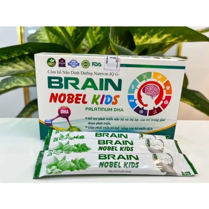 Cốm bổ não dinh dưỡng cho trẻ từ 6 tháng tuổi Nutrivin IQ G BRAIN NOBEL KIDS phát triển trí não và thị lực [ Noben kid ]