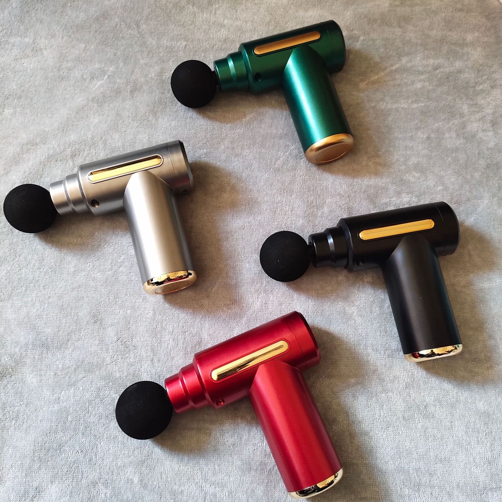 Máy Massage Mini Đấm Lưng Cầm Tay Đa Năng - Súng Mát Xa Cổ Vai Gáy Giảm Co Cứng Cơ Với 4 Đầu Và 6 Chế Độ