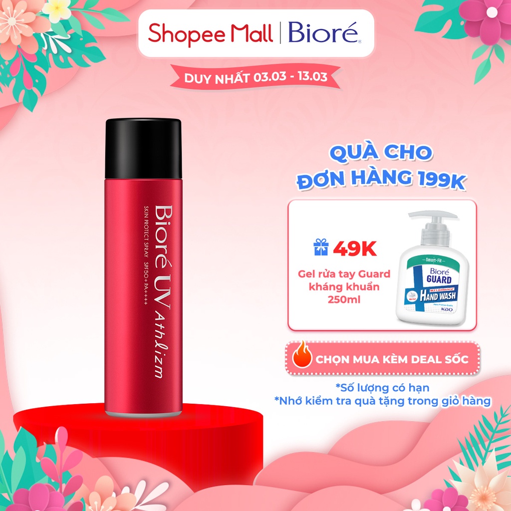 Bioré Xịt Chống Nắng Vận Động Chuyên Nghiệp UV Athlizm SPF50+/PA++++ 90g