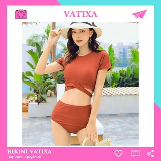 Bikini đồ bơi đi biển hai mảnh áo croptop hàn quốc mặc đi biển đi bơi đẹp VATIXA BKN54