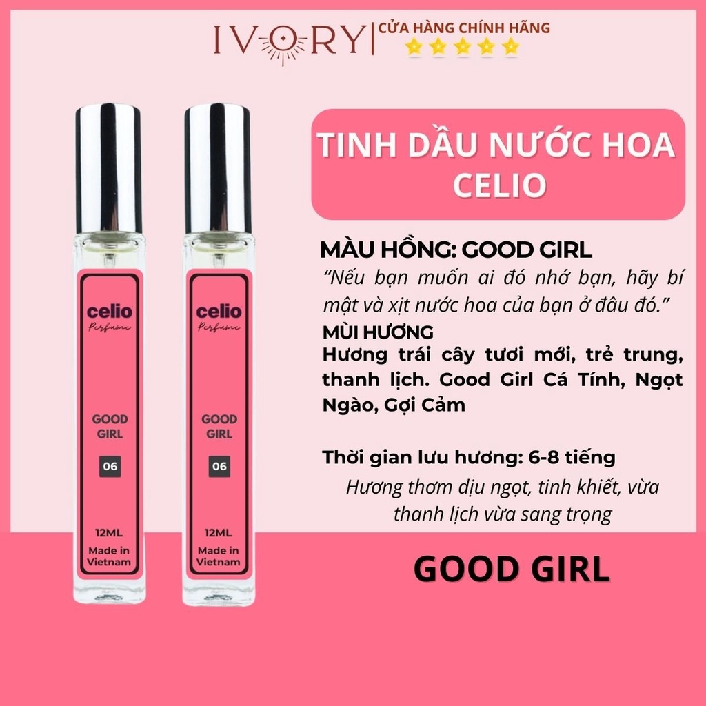 ❀☂Tinh Dầu Nước Hoa Nữ Good Girl Mini 12ml CELIO Body Mist Cá Tính Nồng Nàn Quyến Rũ Gợi Cảm Thơm Lâu Dạng Xịt Tiện Lợi