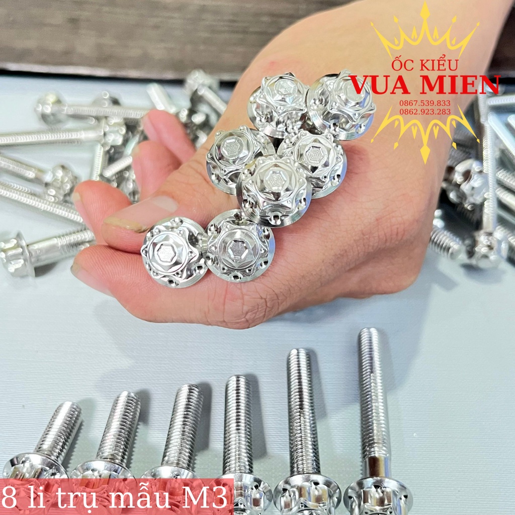 Ốc 8 li trụ Inox 304 mẫu Thái và mẫu M3