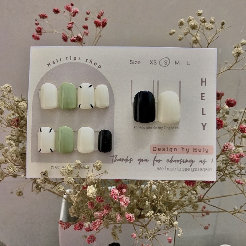 Nailbox Hely.dang - Móng tay giả, úp be sữa mix nâu