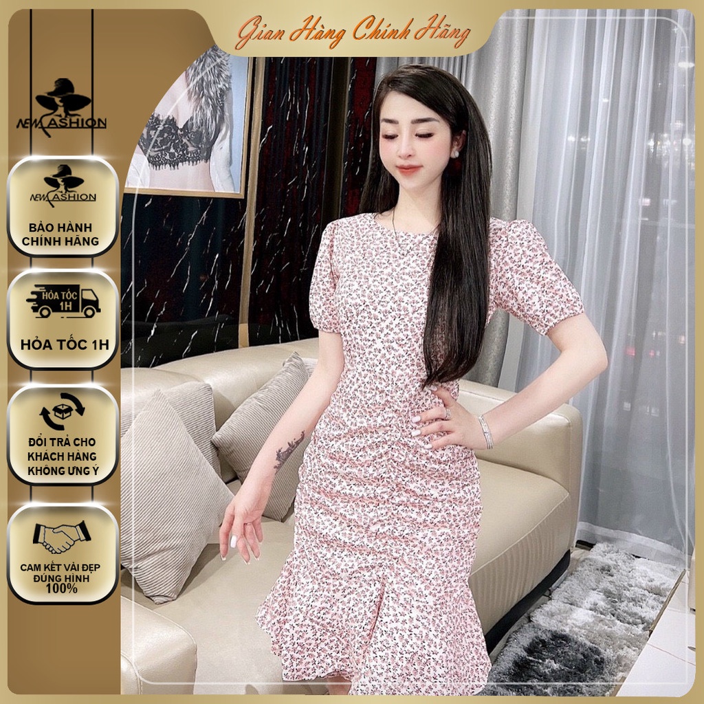 Váy đẹp đi chơi đầm hoa nhí thiết kế sang chảnh đi tiệc tặng bông tẩy trang và mặt nạ dưỡng tay