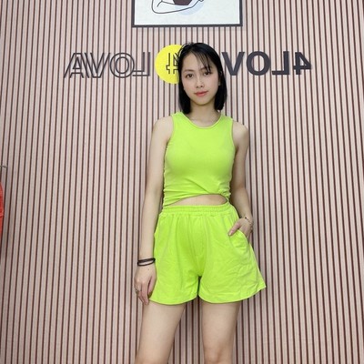 Sét bộ đồ sát nách nữ mặc nhà 4LOVA chất thun cotton đồ ngủ cao cấp