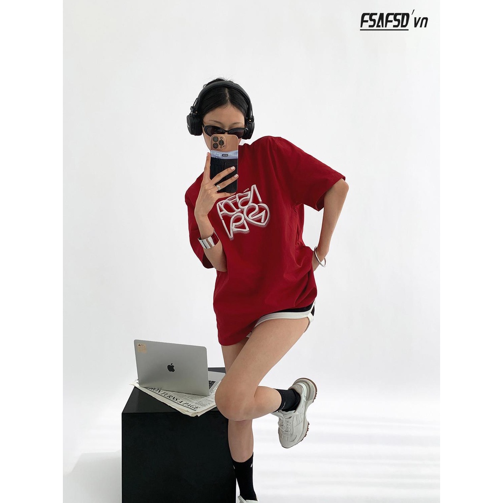 Áo Thun Nữ Tay Ngắn Dáng Rộng Bằng Cotton Có In Hình Thời Trang