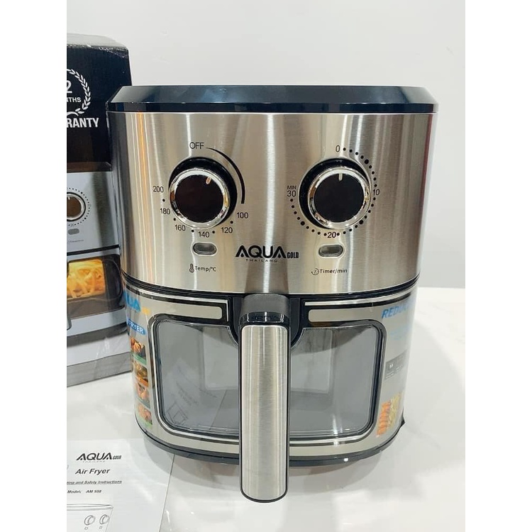 Nổi chiên không dầu AQUA 9.5L thiết kế mặt kính dễ dàng kiểm soát đồ nướng , bảo hành 12 tháng