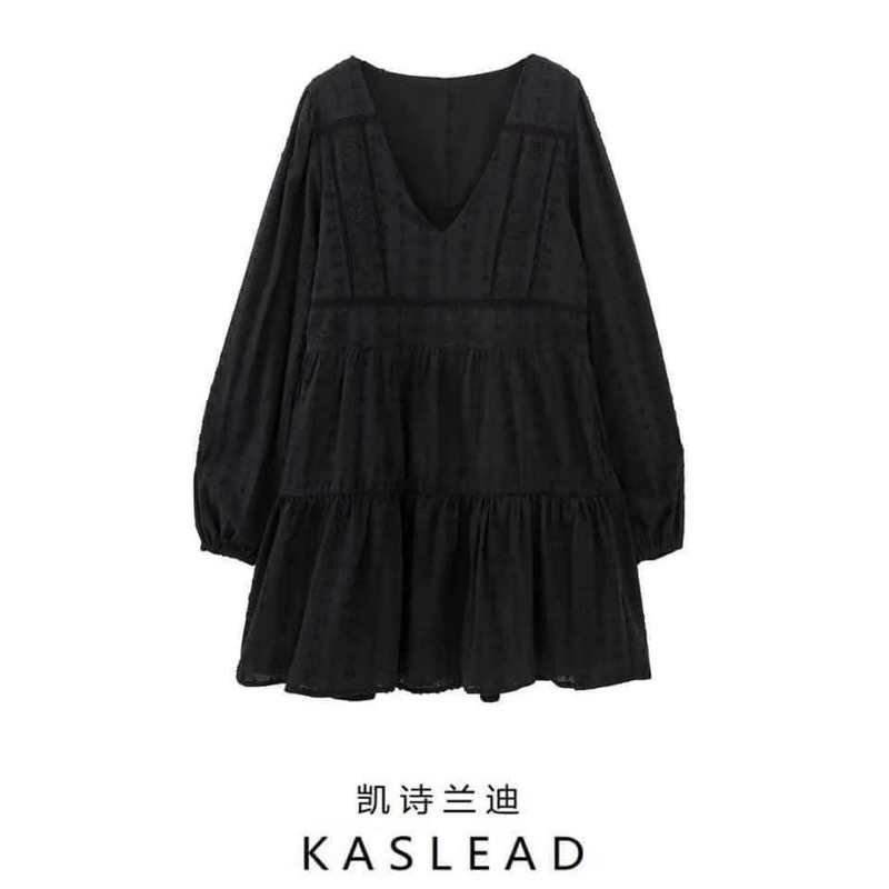 Váy kiểu màu đen cho nữ dáng ngắn