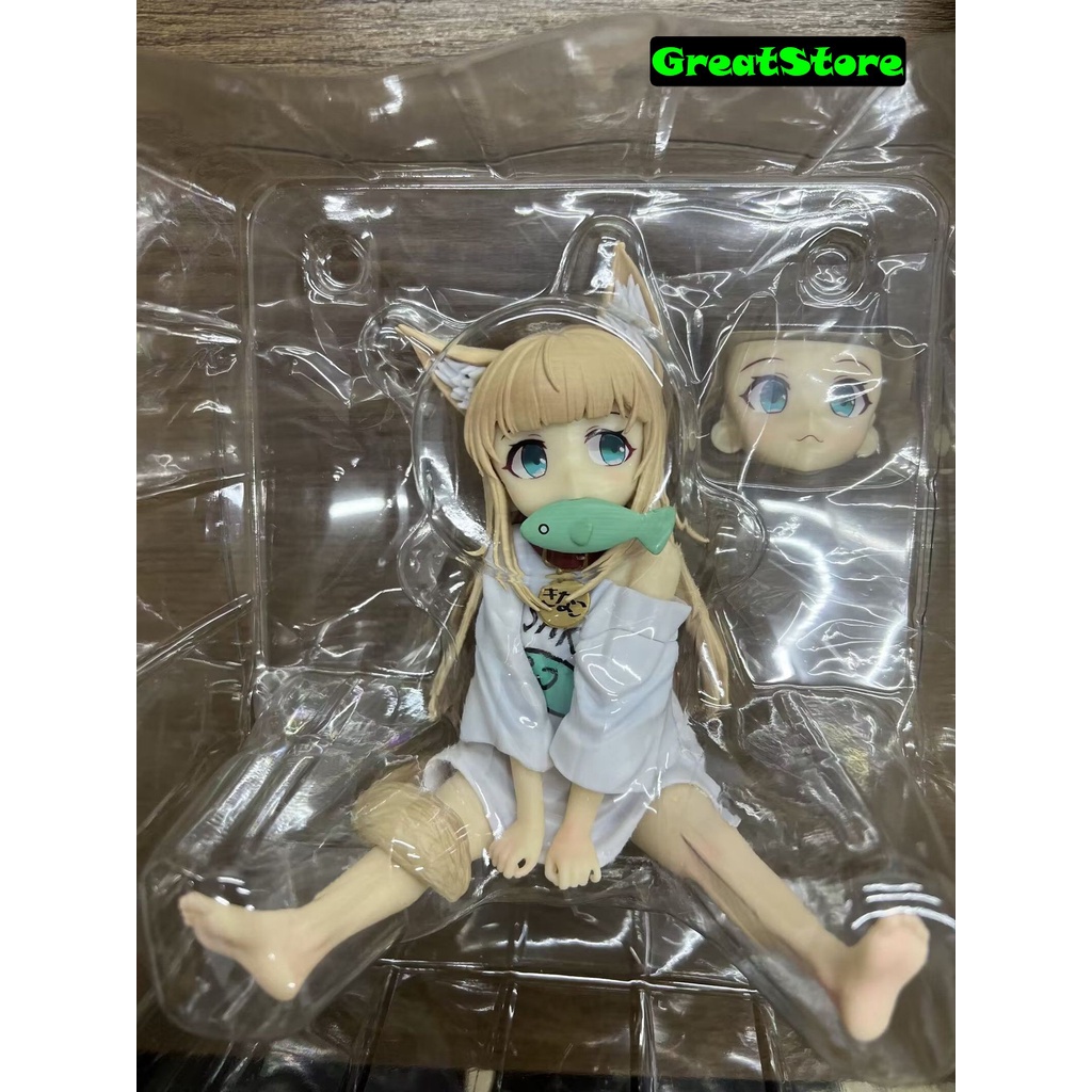 Mô hình Anime Cô gái mèo Uchi no Neko ga Onnanoko de Kawaii Kinako Sitting Fish ver. 1/6 Sacle 14 cm