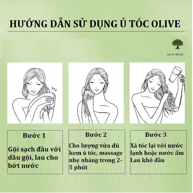 Ủ TÓC OLIVE BIOAQUA, Mặt nạ Tóc, Kem Ủ Tóc Dưỡng Ẩm OLIVE Bioaqua Giúp Phục hồi Tóc Xơ Hư Tổn 400g