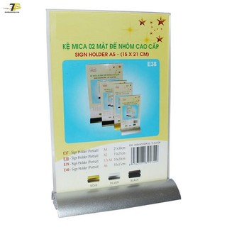 Kệ Mica 02 Mặt Đế E38, A5 15 x 21cm