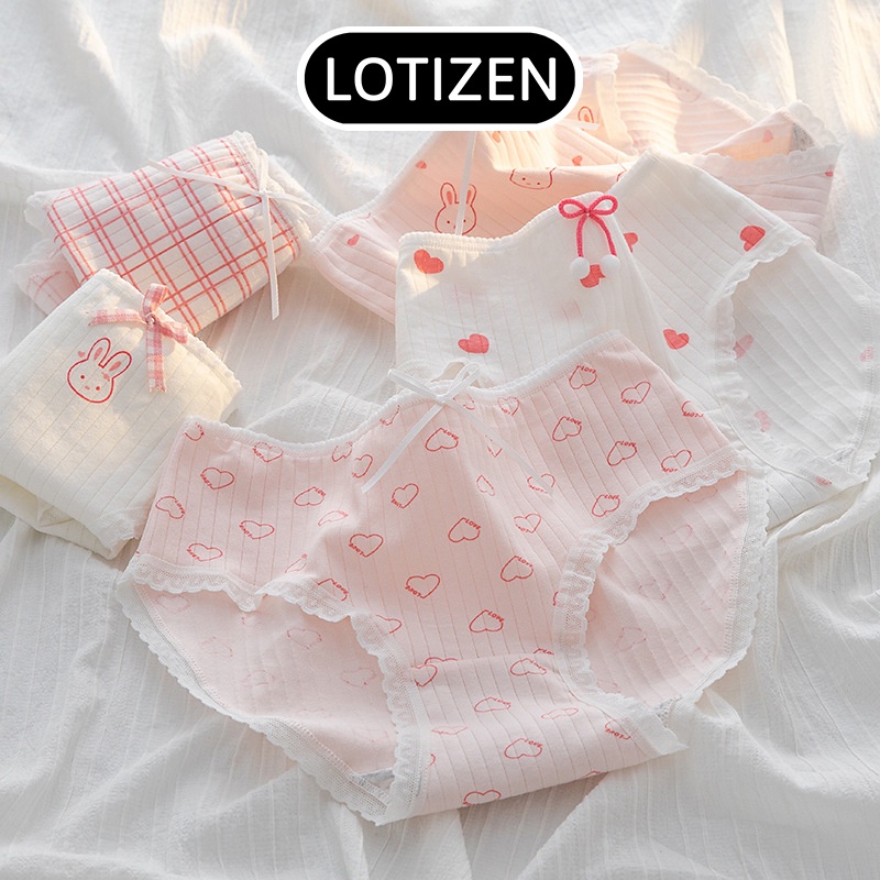 Quần lót nữ cotton combo 5 màu trắng hồng siêu thoáng khí 305