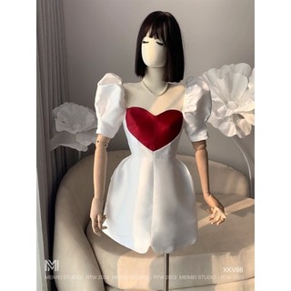Đầm nữ Lovin'u tacta tay bồng, váy chữ A dáng ngắn đến đùi, Mặc đi chơi, dự tiệc, sự kiện | XKV98 | Meimei Studio