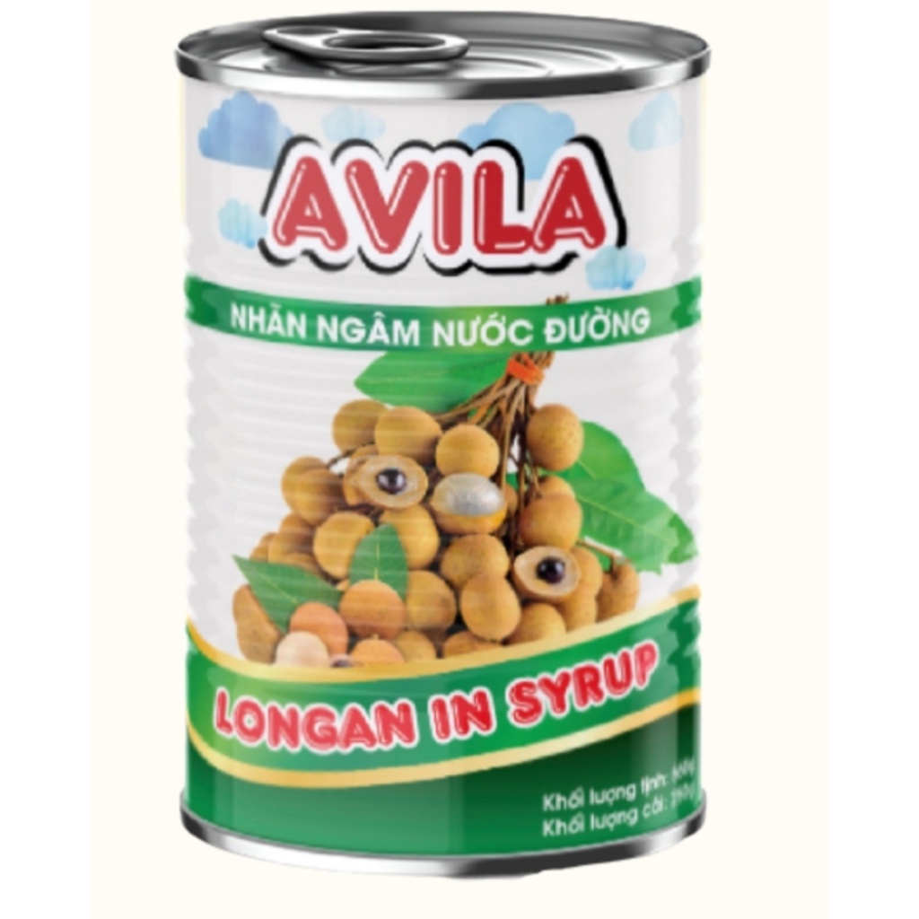 Nhãn ngâm nước đường Avila lon 560gr