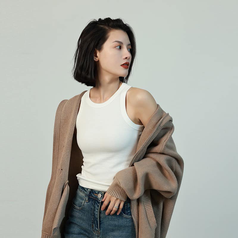 [CÓ SẴN-ẢNH THẬT] Áo tanktop gân dáng thường