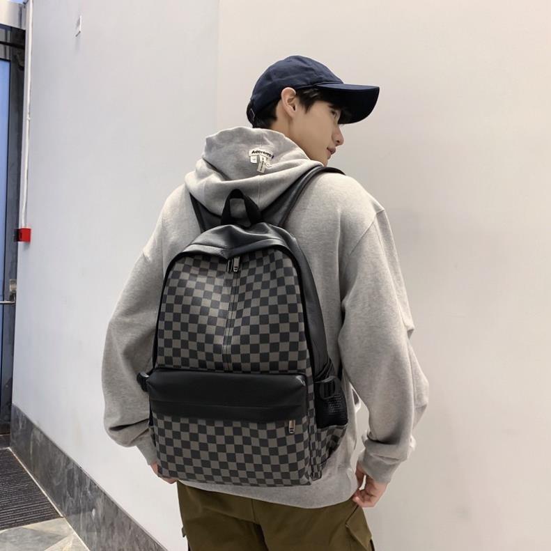 Balo Lv Da PU Cao Cấp Thời Trang Nam Nữ chống nước chống xước 42cm đựng laptopp 15.6inh