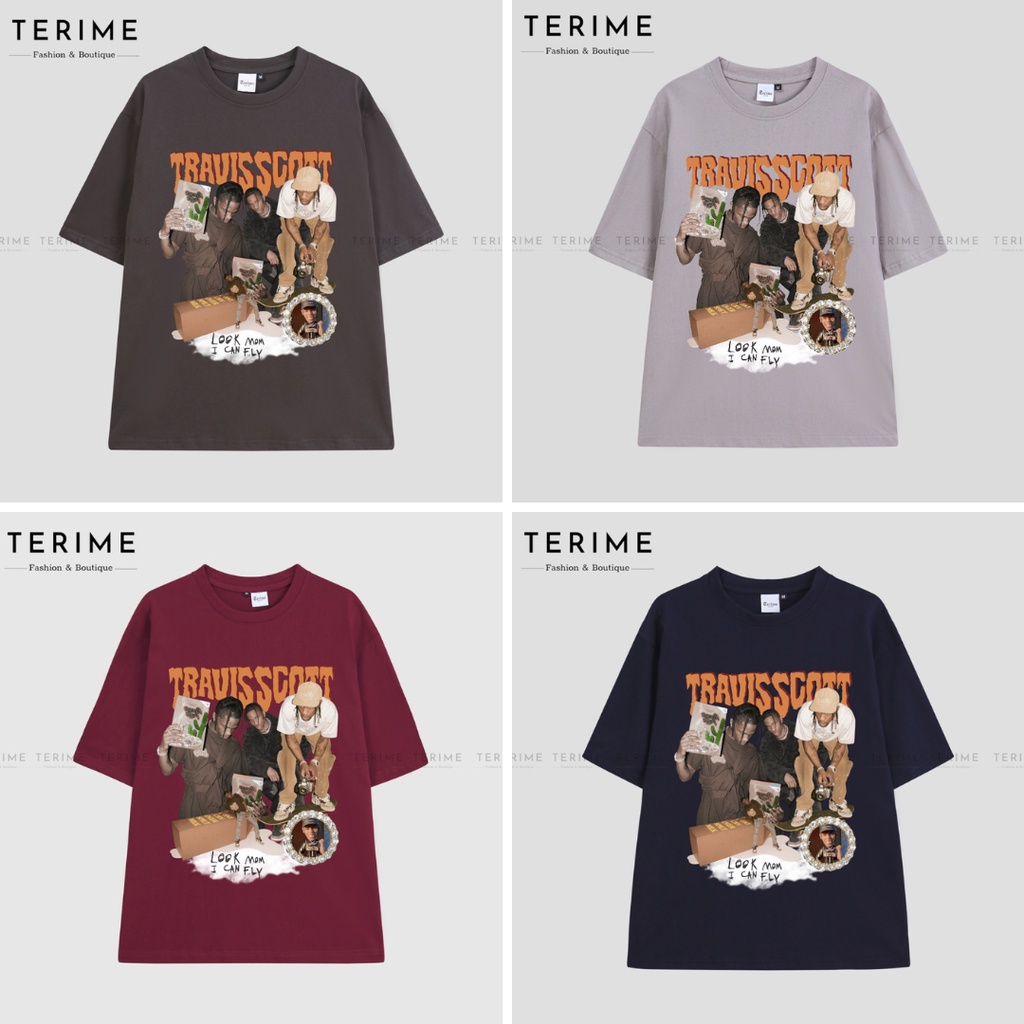 Áo thun Unisex TRAVIS SCOTT cotton 100% form rộng tay lỡ  - A41