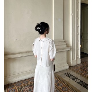 𝐂𝐡𝐚𝐥𝐢𝐧 𝐒𝐞𝐭 - Set Linen Cổ Sen ( ảnh chính chủ )
