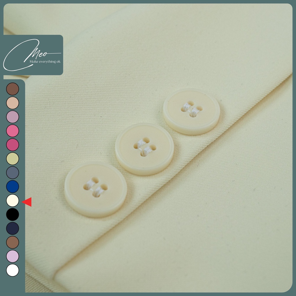 Áo blazer nữ áo vest dài tay màu trắng kem | BigBuy360 - bigbuy360.vn