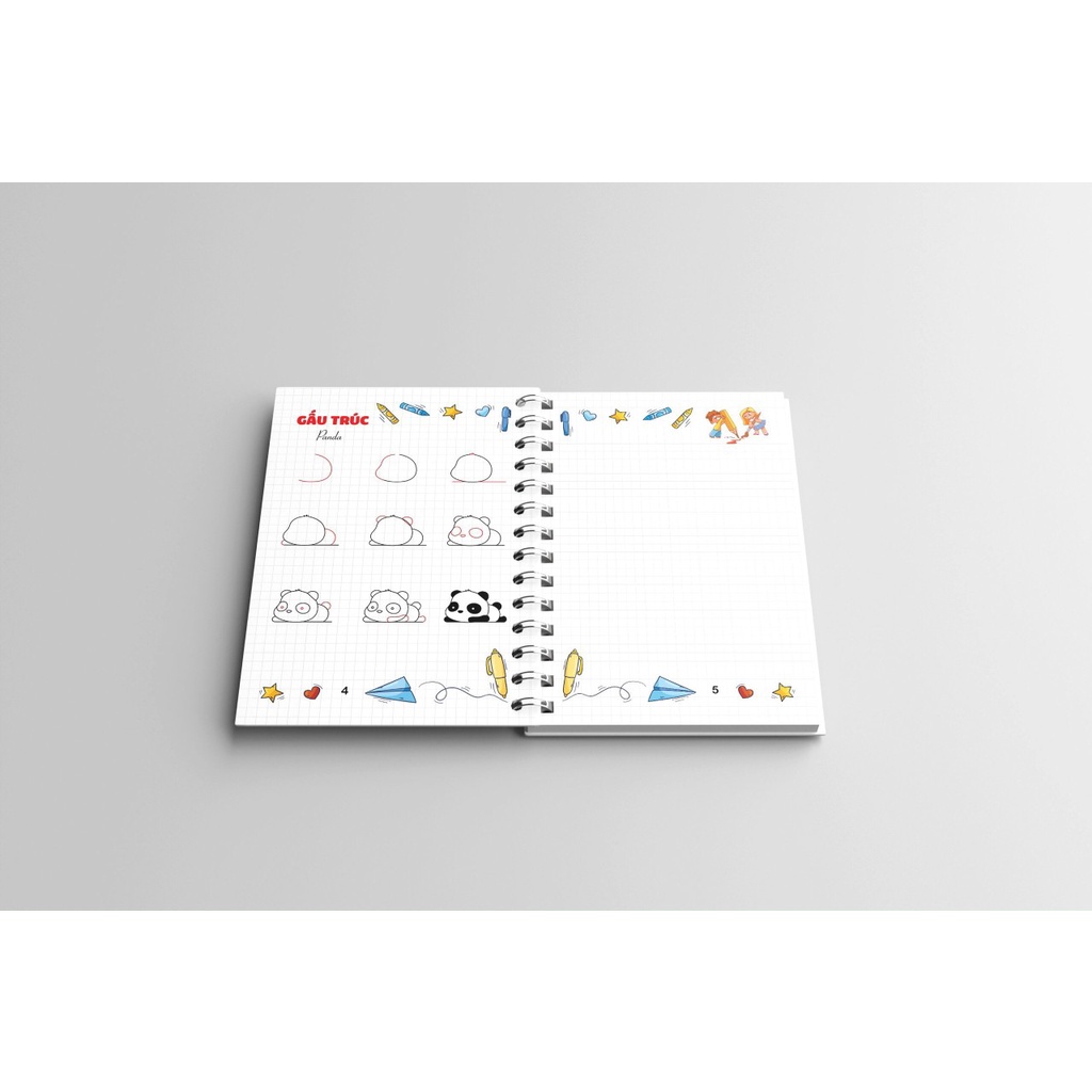 Bé vẽ như thế nào? - tập dạy vẽ bằng vở caro giúp bé vẽ đẹp - Các bước vẽ cơ bản