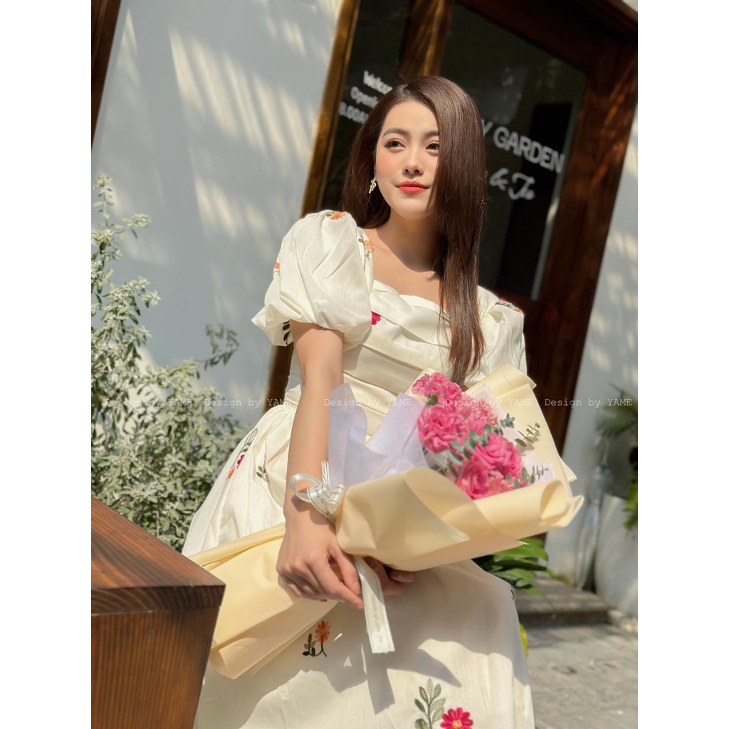 Váy đầm dáng xòe cổ vuông họa tiết hoa Emma Dress YV150 YAME