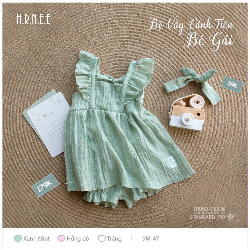 HRNEE - Váy cánh tiên + váy 2 dây đuôi cá kèm quần cho bé từ 6m -4y