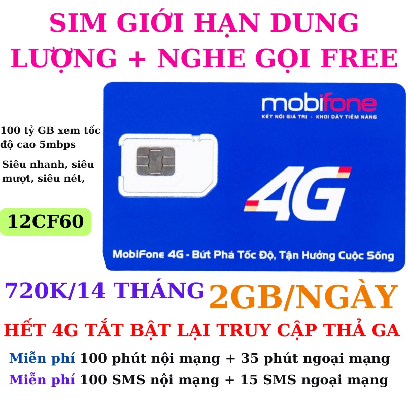 Vua Data 4G Mobifone - nghe gọi miễn phí chỉ từ 50-60k/tháng - TẶNG SẴN THÁNG ĐẦU