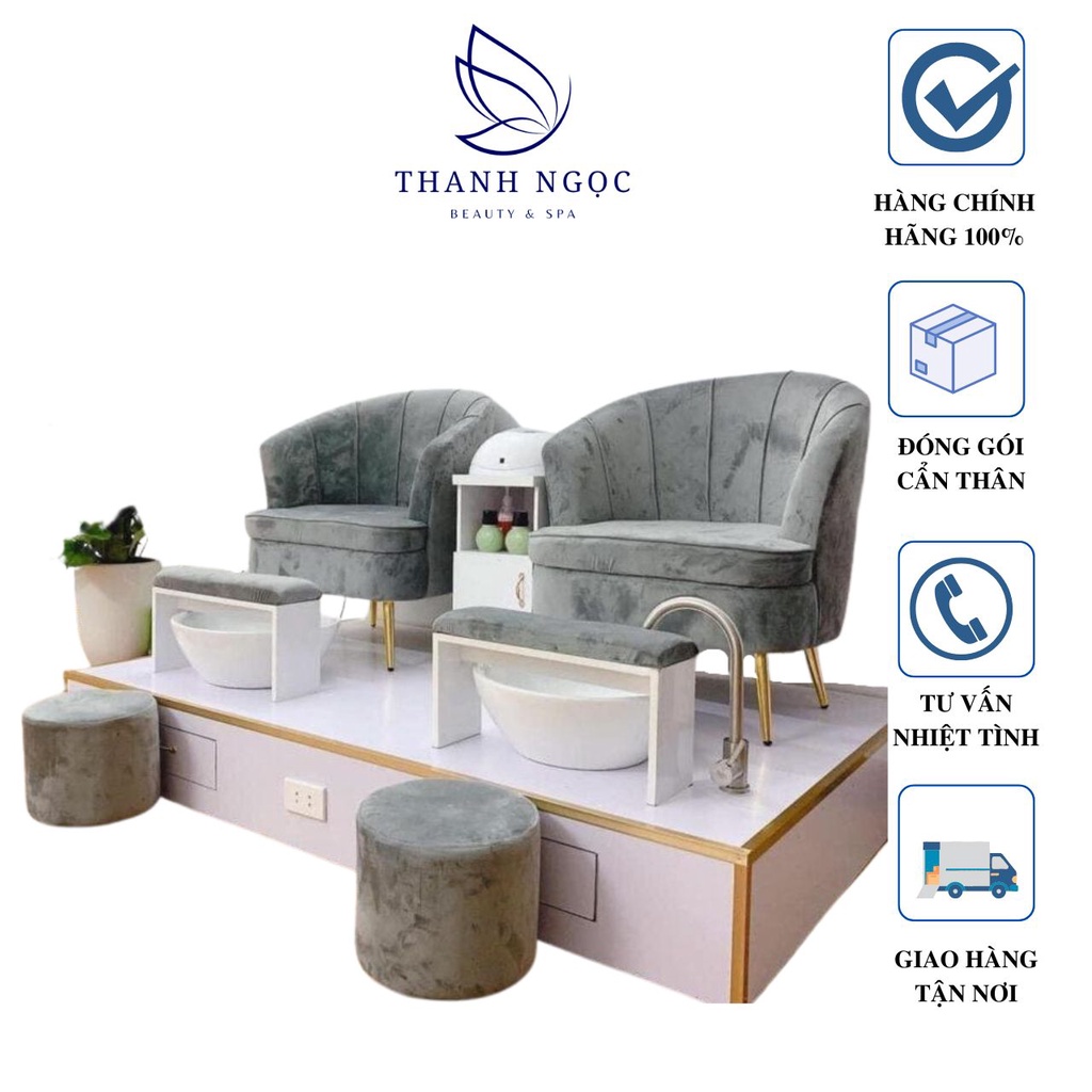 Ghê sofa làm nail, ghế làm nail chân, ghế nail đôi, ghế nail đơn đẹp nhỏ gọn, Nhận đặt màu sắc theo yêu cầu