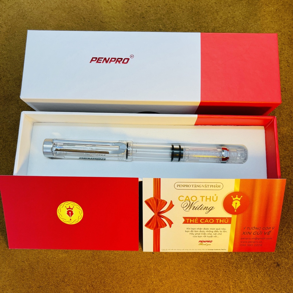 Bút máy Penpro 02 ngòi kim tinh lá tre cao cấp maru