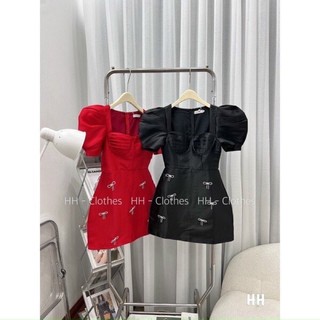 Đầm cổ vuông tag nơ bigsize_saigon (50-90kg)
