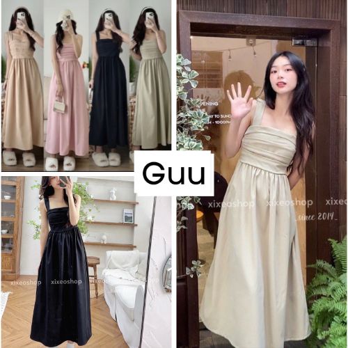 Váy babydoll bánh bèo chất đũi mềm GUU