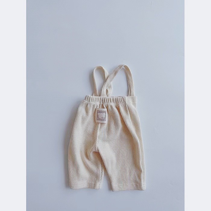 Quần yếm dài nhung tăm bé trai bé gái phong cách Hàn Quốc, yếm quần dài ống rộng co giãn cho bé Cuabebe Baby