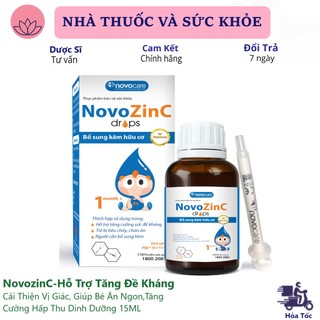 Novozinc-hỗ trợ tăng đề kháng, cải thiện vị giác, giúp bé ăn ngon,tăng cường hấp thu dinh dưỡng 15ml