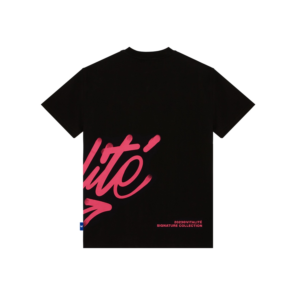 Áo Thun VITALITÉ PINK GRAFFITI TEE - ĐEN